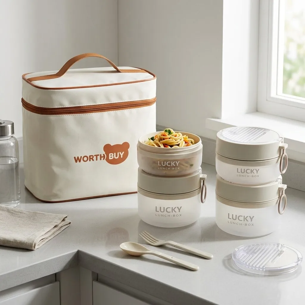 Meal Prep Or Prep Meal - İstiflenebilir Plastik Bento Kutu Seti, Mikrodalga