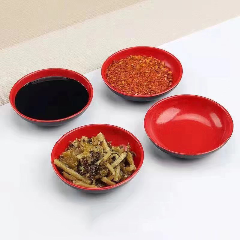 Meal Prep Bowl - 3 Adet Kırmızı ve Siyah Yuvarlak