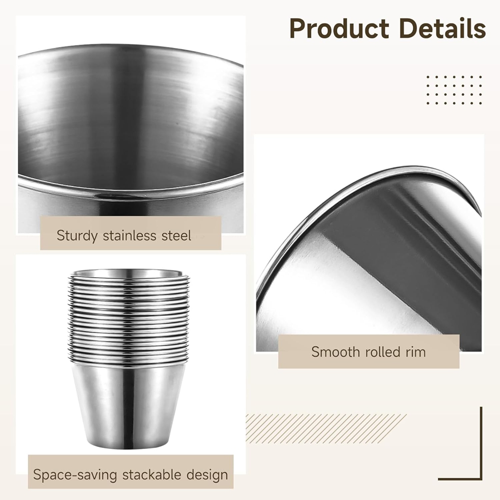 Sauce Dipping Cup - J1UL1N 60 Adet Paslanmaz Çelik Sos