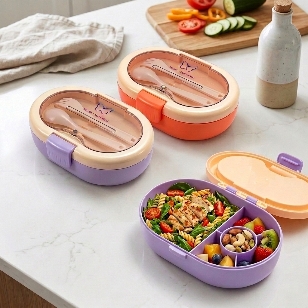 Meal Prep Or Prep Meal - Bölmeli Plastik Bento Öğle Yemeği Kutusu,